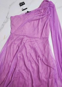 Elegant Lavender One-Shoulder Maxi Dress
