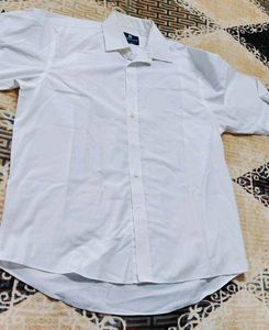 Dehavilland Men White Cotton Mix Regular Fit Shirt