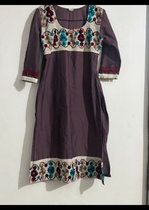 Embroidered Purple Kurta