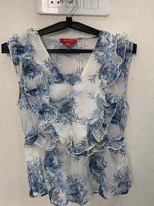 Guess Floral Ruffle Top