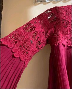 Maroon Fluffy Top For Women ♥️