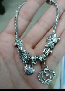 Pandora Inspired Charm Bracelet with Hea