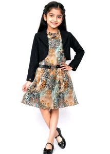 Chic Animal Print Dress with Jacket
