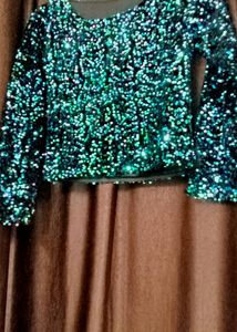 Sequence Party Wear Crop Top