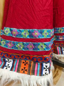 Vibrant Embroidered Red Lehenga Skirt
