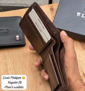 Louis Philippe Black Leather Men's Wallet