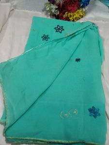 Elegant Teal Saree with blouse