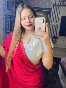 Elegant Red Saree with White Blouse