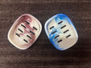 Marble Effect Soap Dish Set