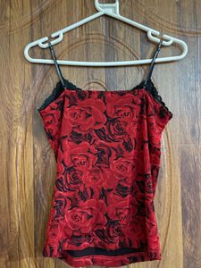 Red Rose Floral Cami Top