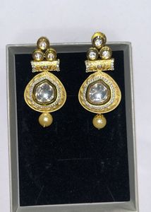 Elegant Kundan &amp; Ruby Drop Earrings
