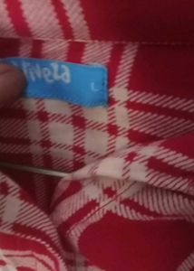 Classic Red &amp; White Plaid Flannel shirt