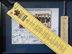 India All Winning Year Squad Hand Autograph Bat