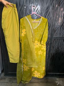 Yellow Floral Print Kurta