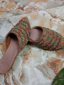 Embroidered Mule Flats