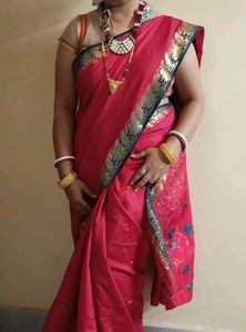 Red Festive Wear Saree