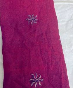 Maroon Woollen Top With Embroidery inGolden Thread