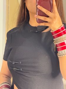 Stylish Black Crop Top