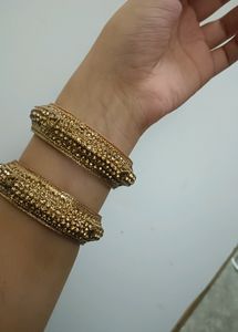 Two Piece Golden Kada Set