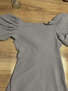 Lilac Puff Sleeve Wrap Dress