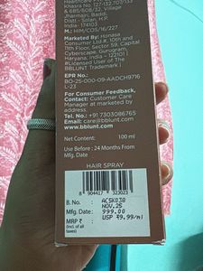 BBLUNT Tarini Anti-Frizz Hair Spray