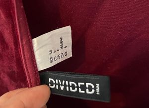 H&amp;M divided burgundy velvet skater party dress