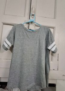 Grey Striped Comfy T-Shirt