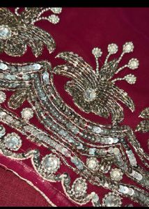 Heavy work designer Purple Festive Saree