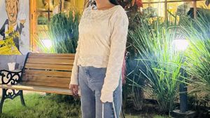 Cream Textured Long Sleeve Top