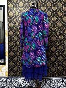 Vibrant Floral Print Tiered Dress