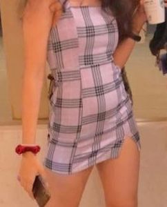 Pink Plaid Mini Dress