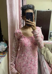 Pink Floral Kurta Set