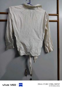Cream Tie-Front Blouse