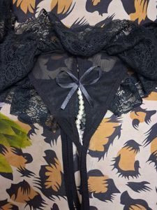 Black Lace Thong Panty