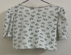 Floral Button-Down Crop Top