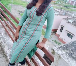 Mint Green Embroidered Kurti