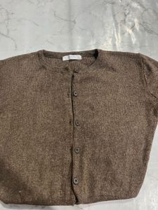 Brown Knit Cardigan