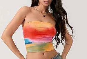 43127. Tie-Dye Strapless Tube Top