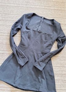 Chic Square Neck Long Sleeve Dress