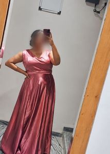 Elegant Pink Satin Gown