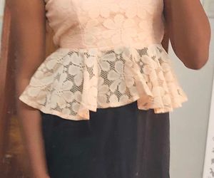 Chic Peach Lace Peplum Top
