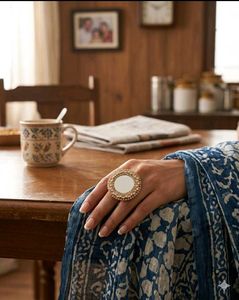 Oval Stone mirror Ring