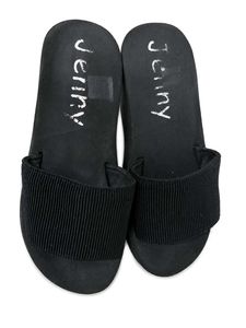 Women's Black Platform Slide Slippers