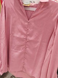 Elegant Pink Button-Up Blouse