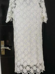 White Lace Floral Dress