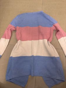Colorblock Open Front Cardigan