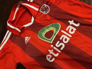 Red Striped Adidas Soccer Jersey