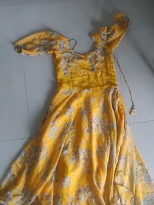 Yellow Floral Print Maxi Dress
