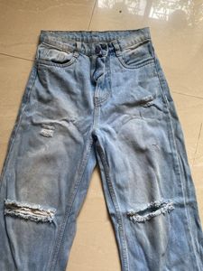 Ripped Wide Leg Jeans light used