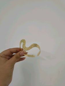 Unique Hammered Wave Cuff Bracelet